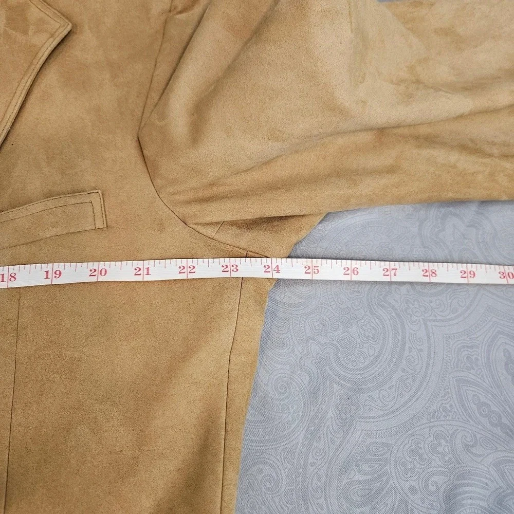 Vintage Vals Mens Wear Camel Tan Suede Leather Blazer Sport Coat 46L USA Made